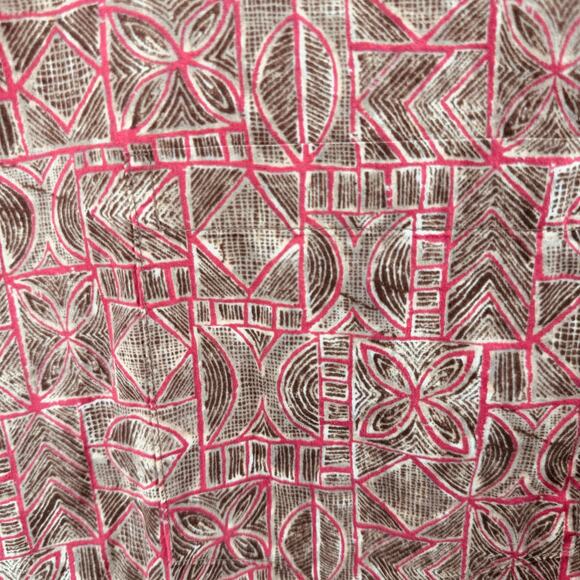 Tori Richard Red Brown Button Up Short Sleeve Hawaiian Shirt Mens L Regular Fit - Picture 2 of 10